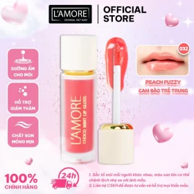 Son dưỡng môi Chocomint L'amore 3.6g - Màu 032 Peach Fuzzy - Dưỡng ẩm, Giảm thâm, Bóng nhẹ tự nhiên